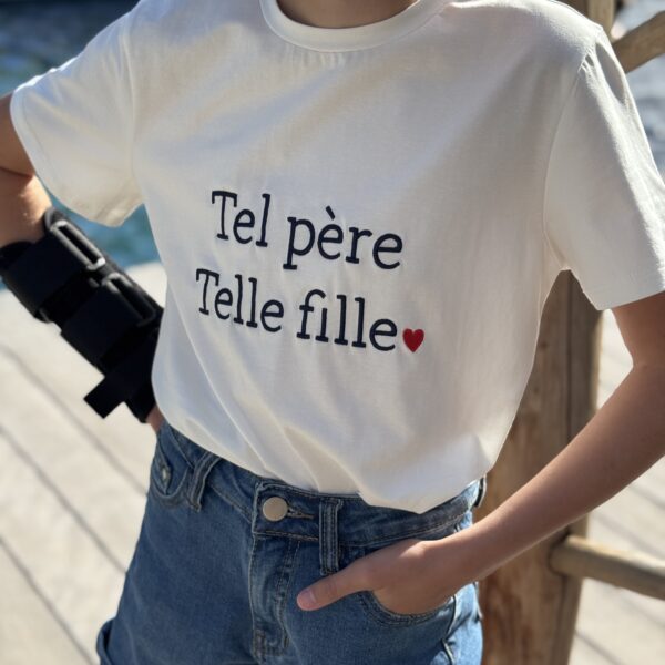 T-shirt Tel père, telle fille Blanc KIDS