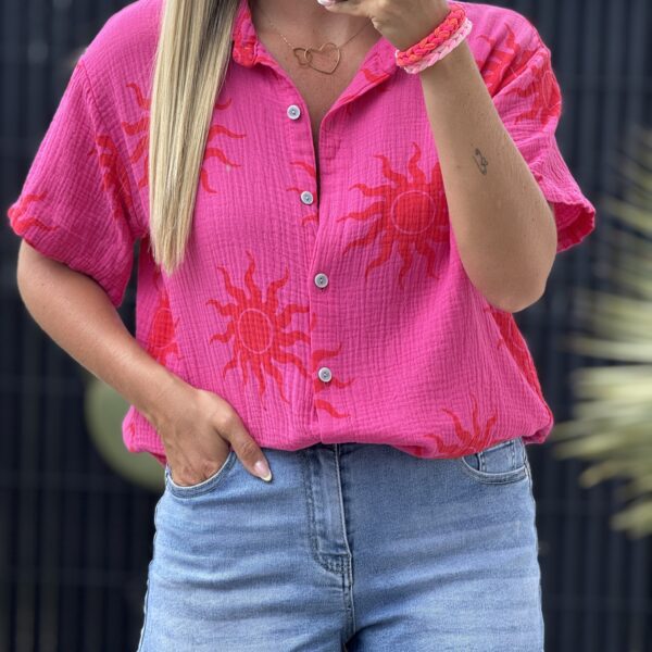 Chemise CHUPA - ROUGE & MAUVE (Made in Italie)