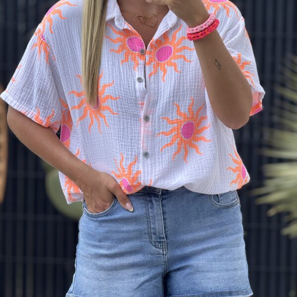 Chemise CHUPA - BLANC & ORANGE (Made in Italie)