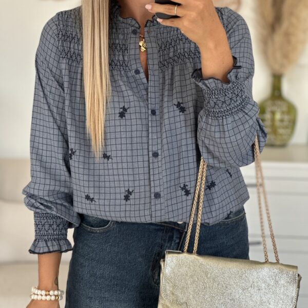 Blouse CARREAU - Bleue